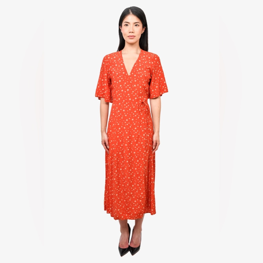 Faithful The Brand red floral printed wrap maxi dress